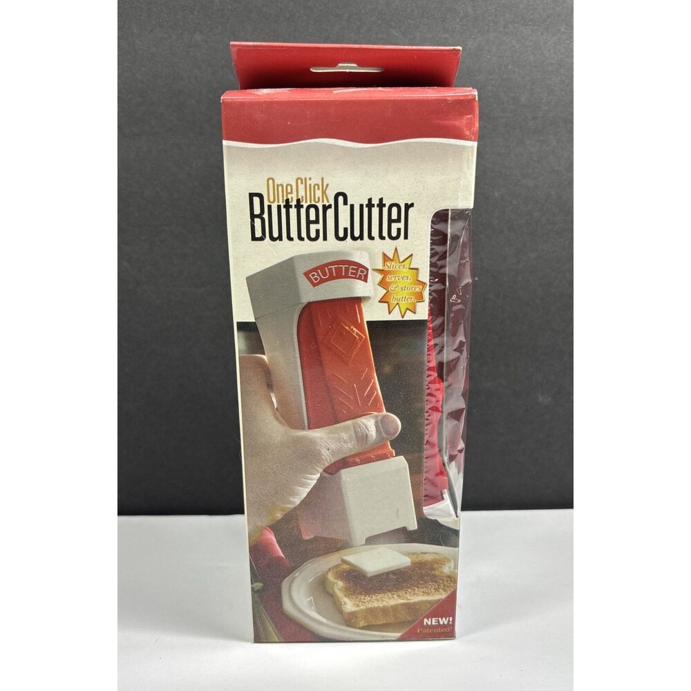 Original RED One-Click Butter Cutter - Butter Pat Dispenser Slice & Store